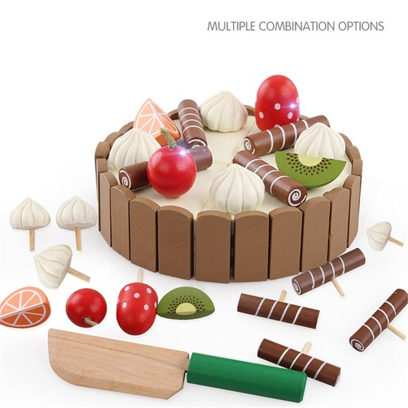 Kitchen Appliances For Kids - ไม้เด็กของเล่นแกล้งทําเป็นของเล่นตัดเค้กเล่นอาหารของเล่นเด็กไม้ผลไม้ทําอาหารของเล่นสําหรับทารกวันเกิดที่น่าสนใจ