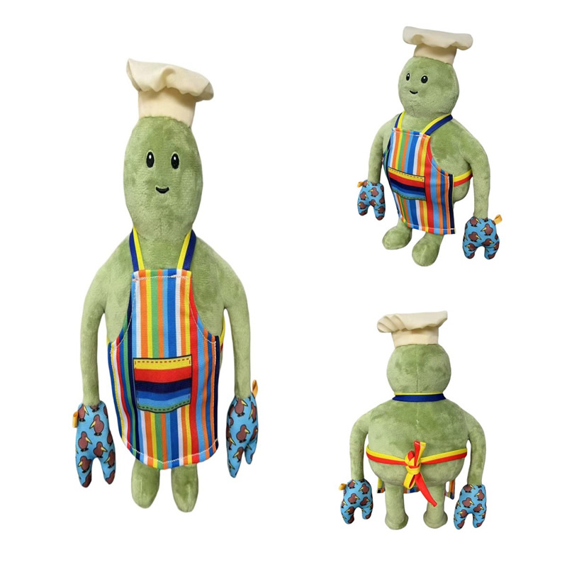 Kitchen Appliances Toys - อะนิเมะ Tiny Chef แสดงของเล่นตุ๊กตาการ์ตูนภาพเคลื่อนไหวตุ๊กตาน่ารักสีเขียว Skined Chef
