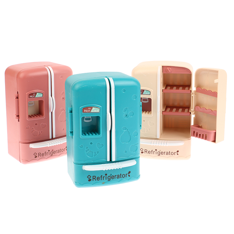 Kitchen Appliances Toys - 1PCS 1:12 Dollhouse Miniature Double ประตูตู้เย็นตู้แช่แข็งเครื่องใช้ภายในบ้านชุดตกแต่งห้องครัวของเล่นตุ๊กตาอุปกรณ์เสริม