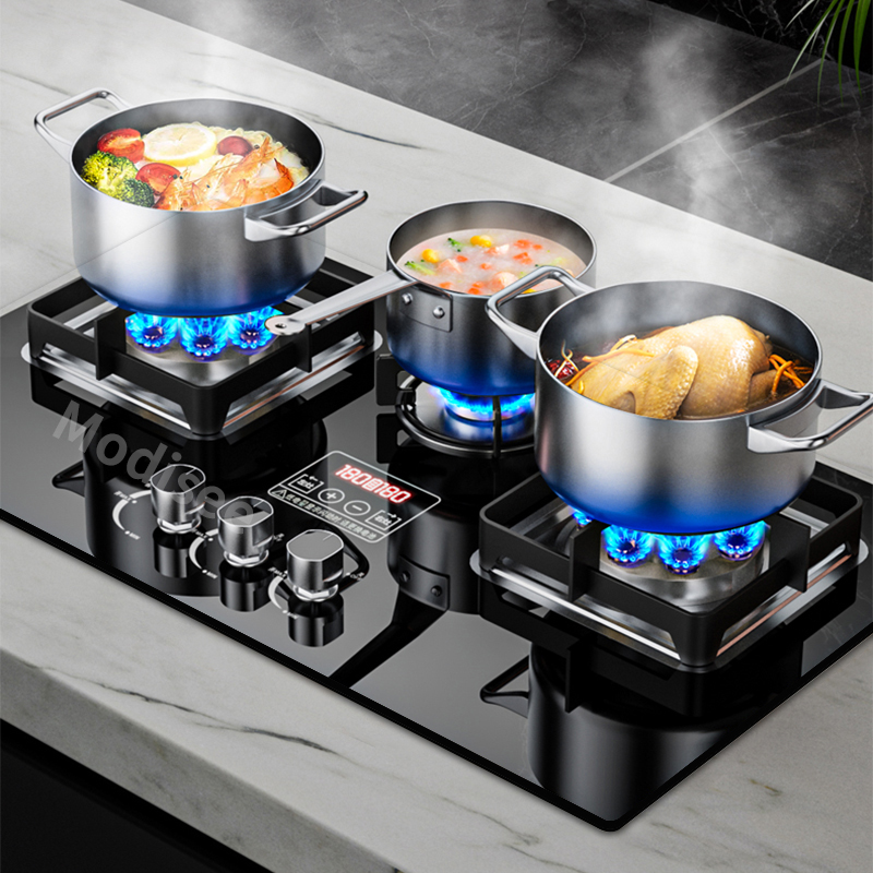 Kitchen Appliances Online - เตาแก๊สแบบฝัง 3 หัวเตา ใช้ได้ทั้งแก๊ส LPG และ