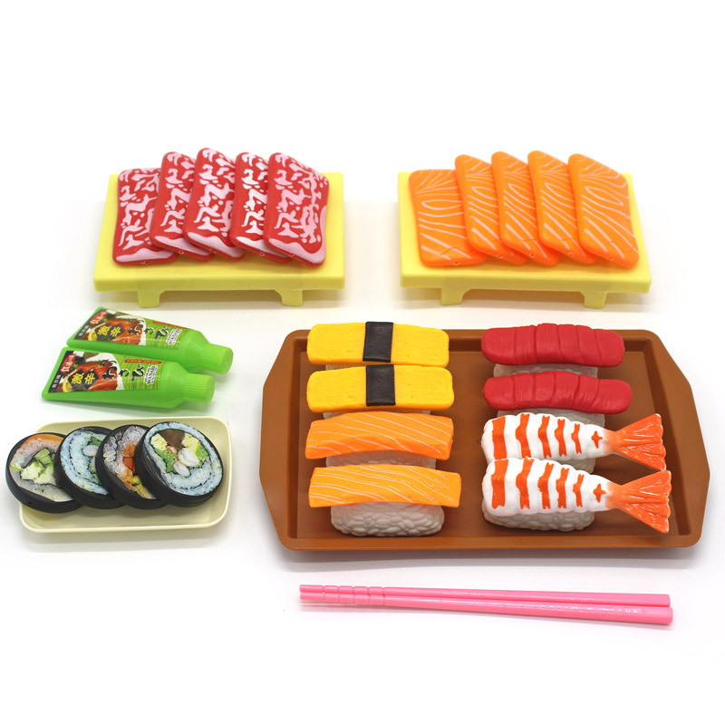 Kitchen Appliances For Kids - เด็กจําลองอาหารอาหารญี่ปุ่นแกล้งทําเป็นของเล่นเล่นซูชิทูน่า Wasabi Sashimi อาหารจําลองของเล่น Play House