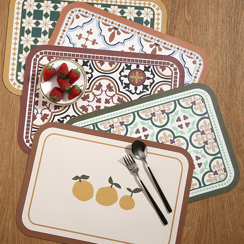 Kitchen Appliances Table - Retro อเมริกันทนความร้อน Placemat น้ํามันกันน้ํา PU หนังห้องรับประทานอาหารตารางบนโต๊ะอาหาร