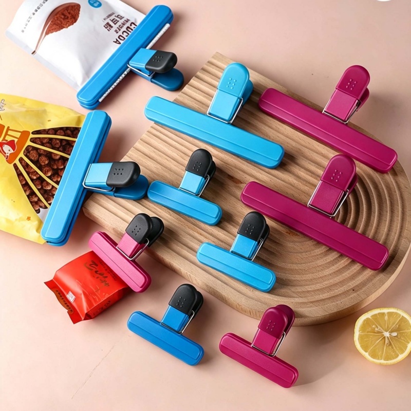 Kitchen Appliances On Sale - คลิปหนีบปิดปากถุงพลาสติกแบบพกพา 4 ชิ้น, ที่หนีบปิดปากถุงอาหารและขนม, อุปกรณ์ปิดผนึกอเนกประสงค์สำหรับอุปกรณ์จัดเก็บในครัว