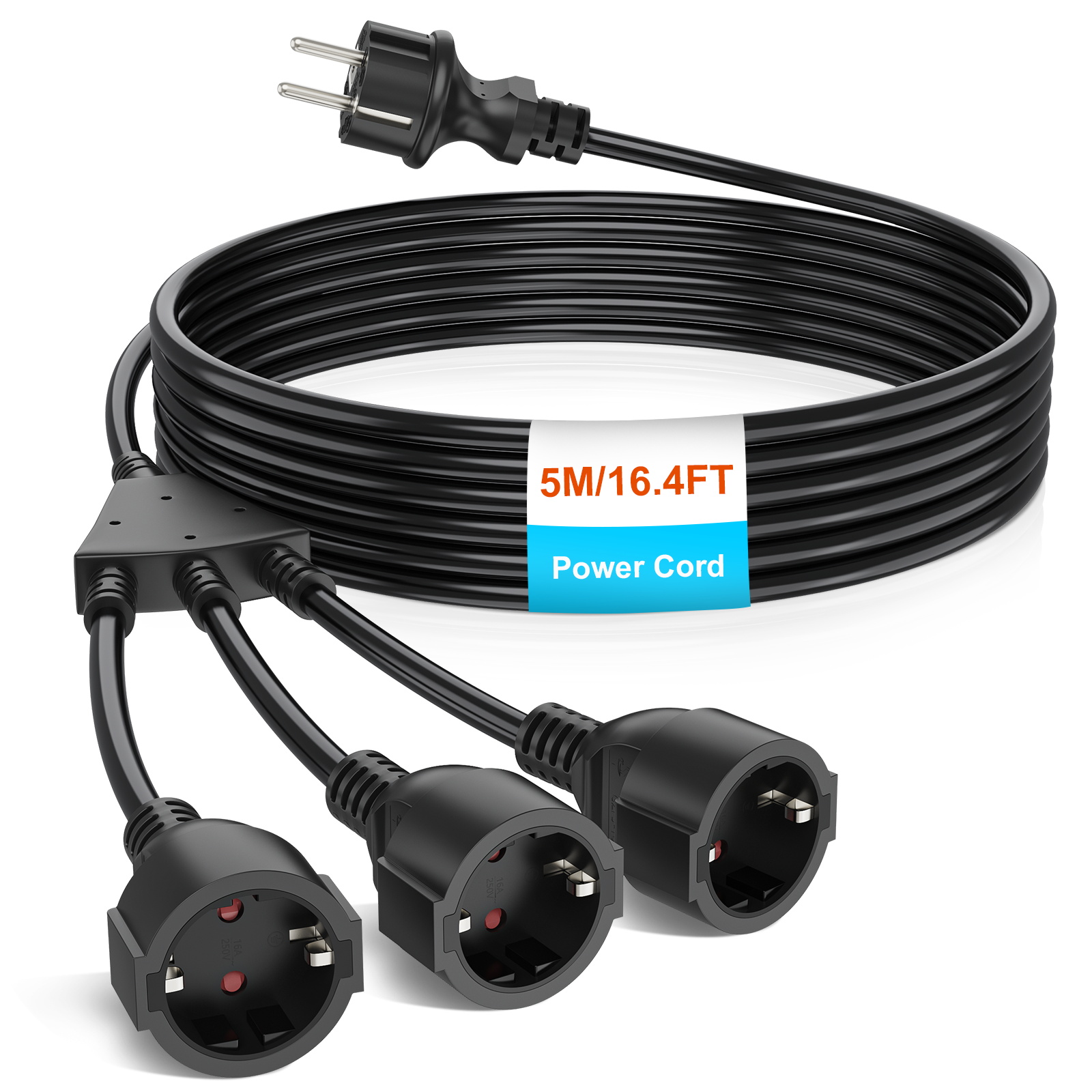 Kitchen Appliances Extension Cord - ปลั๊กพ่วงแบบมีห่วงดึง ยี่ห้อ Eu กำลังไฟ 4000 วัตต์