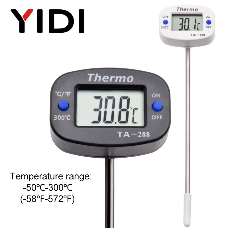 Kitchen Appliances Video - TA288 LCD เครื่องวัดอุณหภูมิอาหารดิจิตอล BBQ Probe เครื่องวัดอุณหภูมิเตาอบนมน้ําน้ํามันครัวทําอาหารอุณหภูมิ