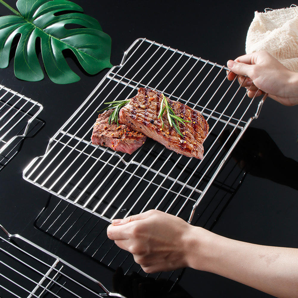 Kitchen Appliances On Sale - สแตนเลสบาร์บีคิวตาข่ายเสื่อReusableความต้านทานความร้อนBBQเบเกอรี่สุทธิPadครัวทำอาหารเตาขาตั้งLinerอุปกรณ์เสริมเครื่องมือ