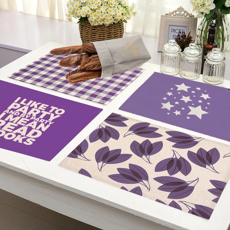 แผ่นรองจานลายเรขาคณิตสีม่วงสำห - Kitchen Appliances Table บทวิจารณ์และราคา