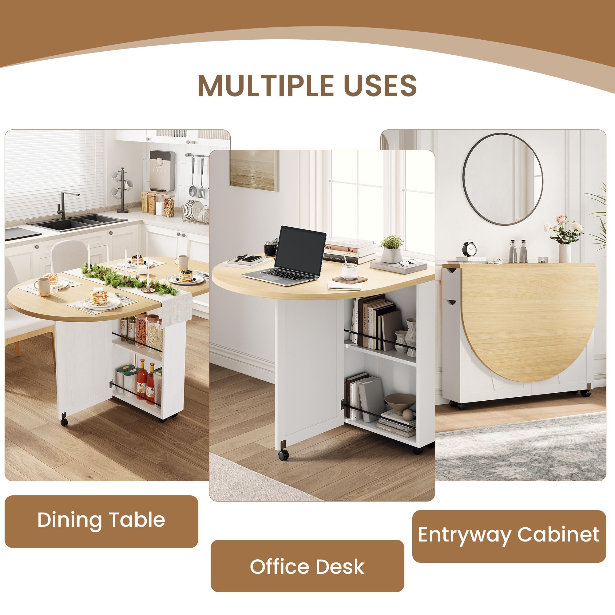 โต๊ะรับประทานอาหารแบบพับได้ 3- - Kitchen Appliances Table บทวิจารณ์และราคา
