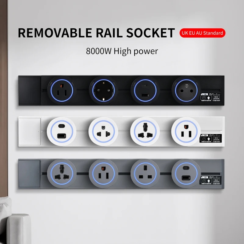 รางปลั๊กไฟติดผนังสีขาวดำ มาตรฐ - Kitchen Appliances Uk บทวิจารณ์และราคา